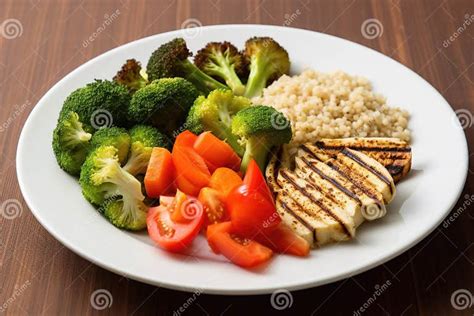 Healthy, Balanced Vegetarian Meal on a Plate Stock Image - Image of ...