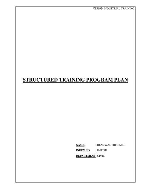 180129D - Structured Training Program Plan | PDF