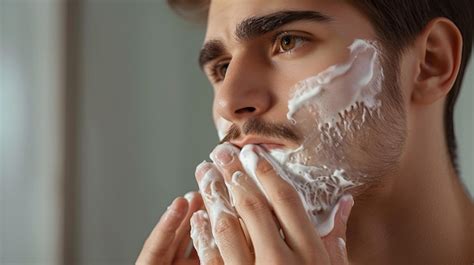 Premium Photo | Handsome man taking care of face skin after shaving ...