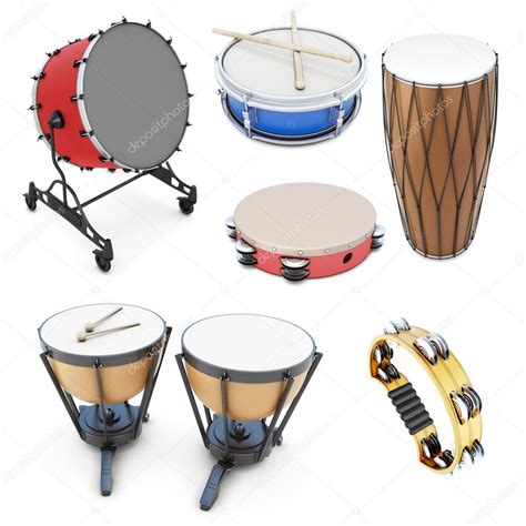 Set of percussion instruments — Stock Photo © 3DMAVR #79256250