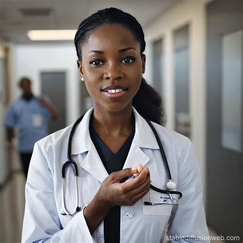 Black Female Doctor Promotes Modern Medicine | Stable Diffusion Online