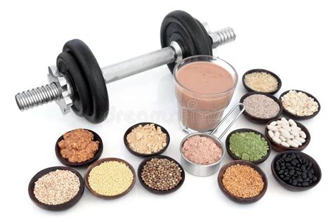 Dumbbells and Health Food stock image. Image of building - 60479945