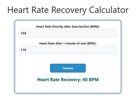 Heart Rate Recovery Calculator - Savvy Calculator