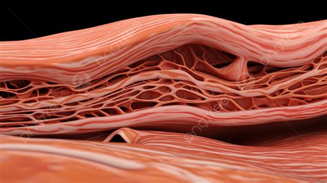 Detail Of The Muscle Tissue Shown Beneath Human Lungs Background ...