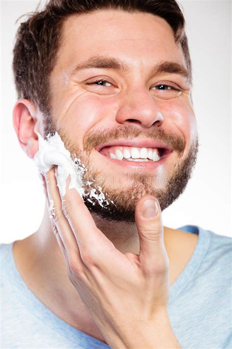 Man preparing to shave stock photo. Image of cream, everyday - 61534326