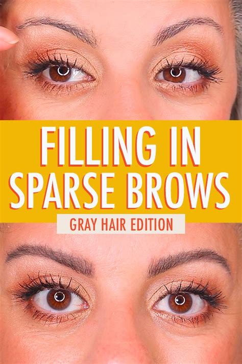 Filling in Sparse Eyebrows | Grey hair eyebrows, How to color eyebrows, Grey eyebrows