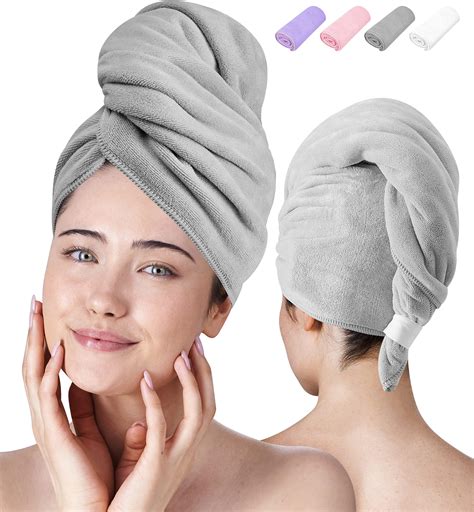 Amazon.com : Luxe Beauty Essentials Microfiber Hair Towel Wrap - Absorbent, Quick-Dry Microfiber ...