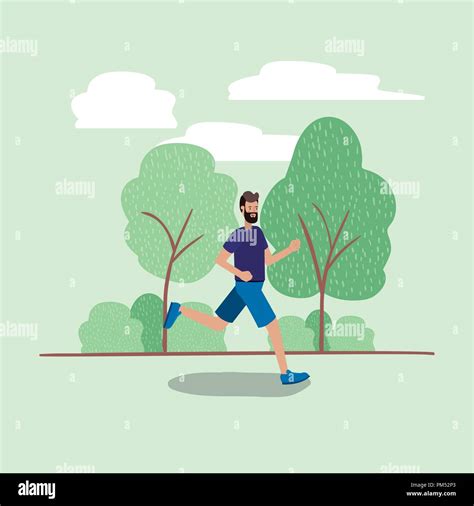 Man running on field Stock Vector Images - Alamy