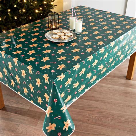 Wipe Clean Christmas Tablecloth - Gingerbread Man | Tableware | B&M