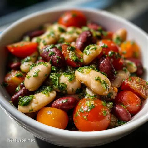 Mixed Bean Tomato Salad: No-Cook Cherry Tomato Recipe