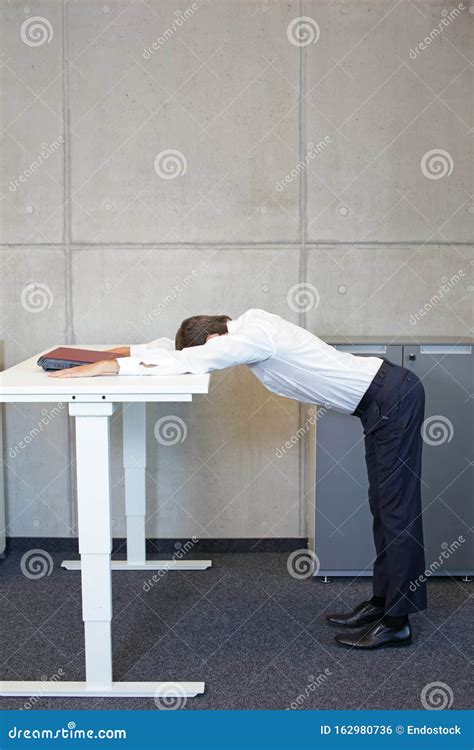 Healthy Lifestyle in Office Work - Stretching at Desk Stock Photo - Image of exercise, electric ...