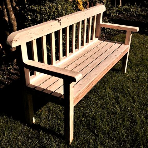 Garden Bench Seat, Natural Wood, Traditional Rustic Country Cottage Outdoor Garden Furniture ...