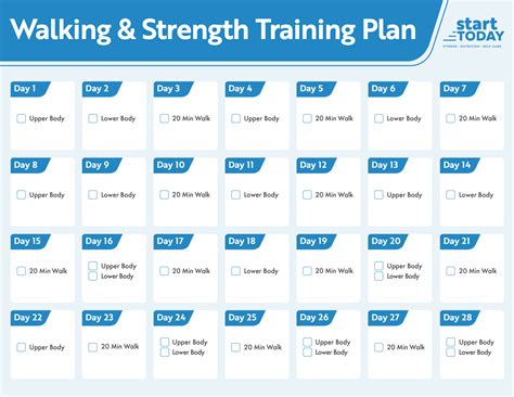 Strength Training Workout Calendar - Willa Julianne