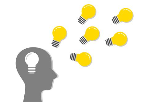 Head sign with light bulb. Problem resolve control. Understand question ...