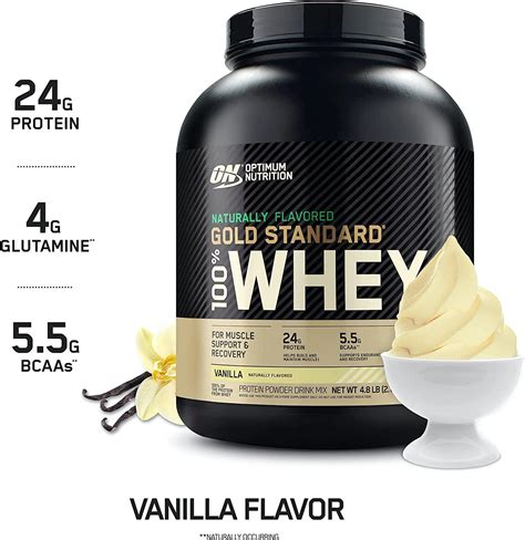 Optimum Nutrition Gold Standard 100% Whey Protein Powder - Vanilla ...