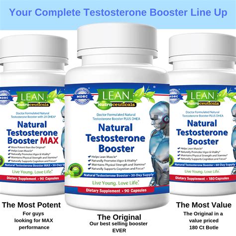 LEAN Nutraceuticals Natural Testosterone Booster MAX- 90 Count | Lean ...