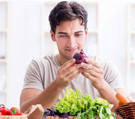 Young Man in Healthy Eating and Dieting Concept Stock Image - Image of fruit, agriculture: 160852717