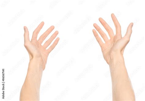Gestures topic: human hand gestures showing first-person view isolated ...