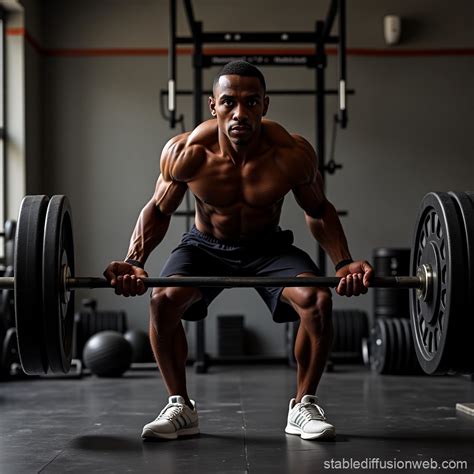 African Man Struggling to Deadlift a Heavy Weight | Stable Diffusion Online