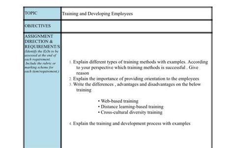 Solved 1. Explain different types of training methods with | Chegg.com