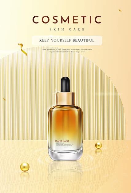 Premium Vector | Luxury Serum Cosmetic Product for Skin Care on Glass Background