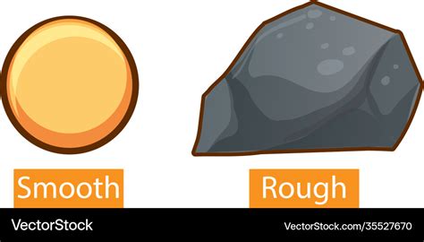 Opposite adjectives with smooth and rough Vector Image