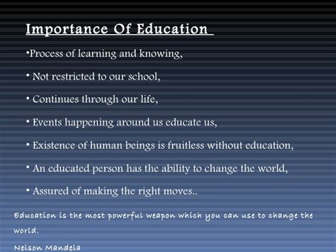 Importance of education
