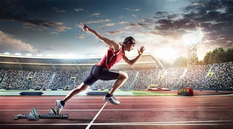 Download Male Athlete Sprinting On Tracks Wallpaper | Wallpapers.com