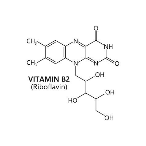 Vitamin b2, riboflavin molecular formula structure 37908140 Vector Art at Vecteezy