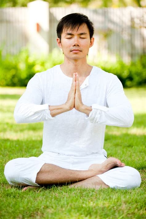 Man Meditating stock photo. Image of male, healthy, good - 12020450
