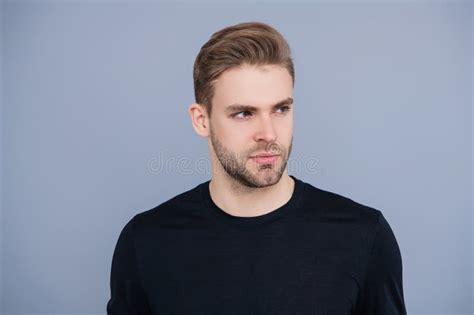Confident Man Face Portrait. Men Skin Care. Skincare of Men. Guy Has ...