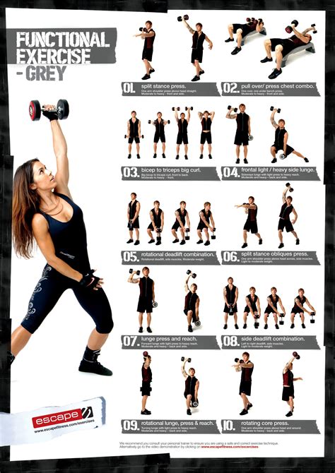 Functional exercise - grey | Dumbbell workout, Workout chart, Fitness body