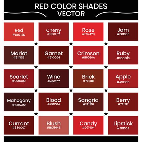 Shades Of Red Names