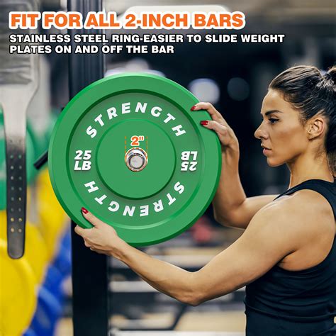 GIKPAL 90lbs 2-inch Olympic Weight Plates,10lb to 45lb Rubber Bumper ...