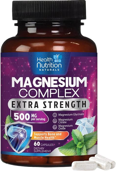 Amazon.com: Magnesium Complex Capsules 500 mg with Oxide, Glycinate ...