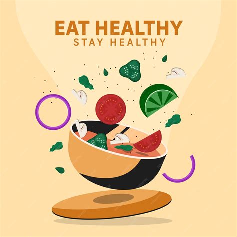 Premium Vector | Eat healthy and stay healthy concept with vegan foods ...