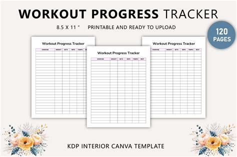 Editable Workout Progress Tracker Canva Graphic by Tabiya Studio ...