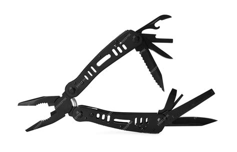 Premium Photo | Compact portable black multitool isolated on white