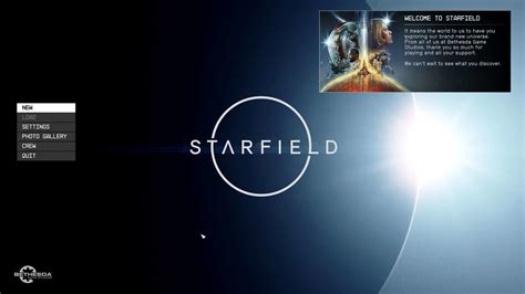 Bethesda defends Starfield's minimal start screen design; 
