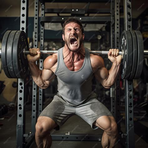 Premium Photo | Man Lifting Heavy Weight In Gym and Doing Hard Workout