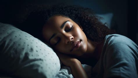Young woman resting in a comfortable bedroom, eyes closed, peacefully sleeping generated by AI ...