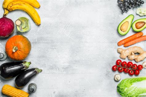 Premium Photo | Healthy food Variety of organic fruits and vegetables