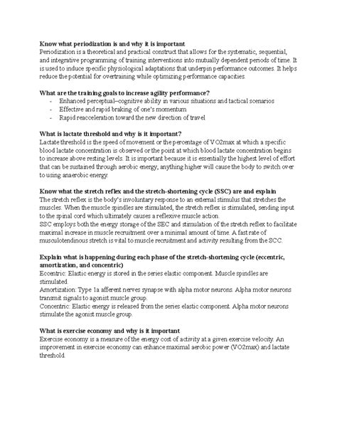 Strength Training - Exam 5 Study Guide - Know what periodization is and ...