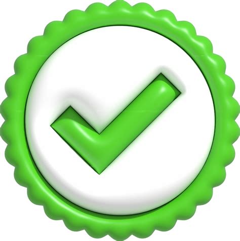 Realistic Correct checkmark symbol. Yes, Right and Approved icon 3D ...