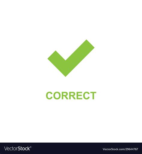 Green check mark with word correct icon Royalty Free Vector