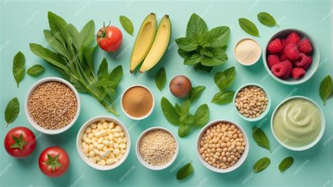 Premium Photo | Plant based protein and fiber rich foods portfolio diet nutrition
