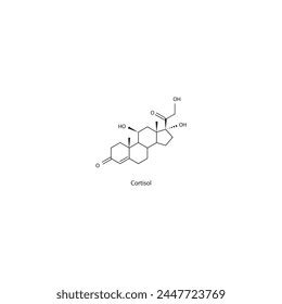 Cortisol Skeletal Structure Diagrammineraolcorticoid Hormone Compound Stock Vector (Royalty Free ...