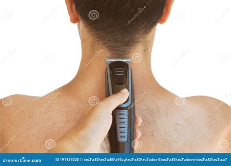 Shaving Man`s Neck with Electric Trimmer Stock Image - Image of grooming, barbershop: 191439235