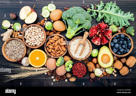 Ingredients for the healthy foods selection. The concept of healthy ...
