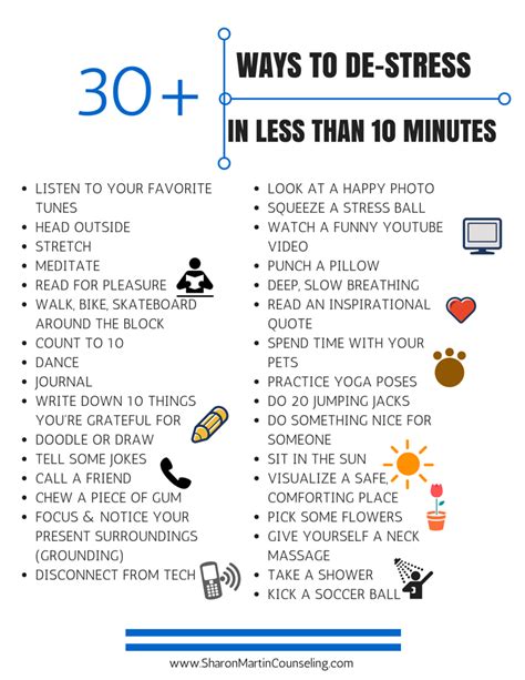 30 Ways to De-Stress Quickly - Dr. Sharon Martin, LCSW